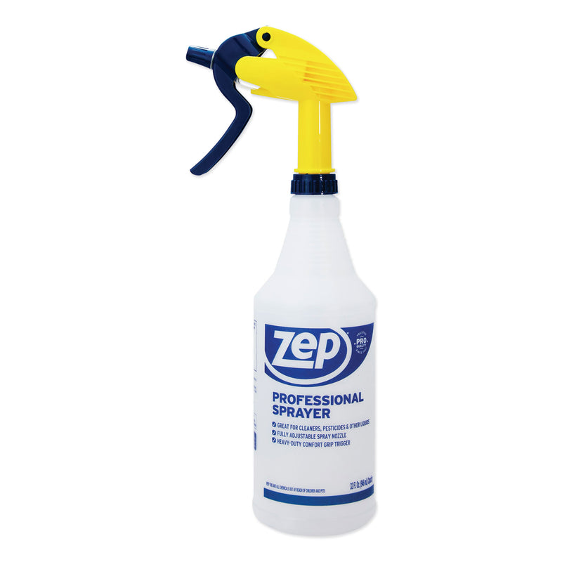 Zep Professional Spray Bottle, 32 Oz, Blue, Gold Clear, 36/Carton - ZPEHDPRO36CT