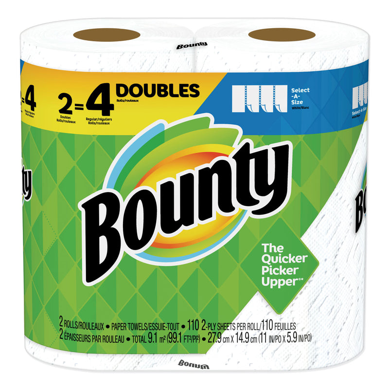Bounty Select-A-Size Paper Towels, 2-Ply, White, 5.9 X 11, 110 Sheets/Roll, 2 Rolls/Pack - PGC76228PK