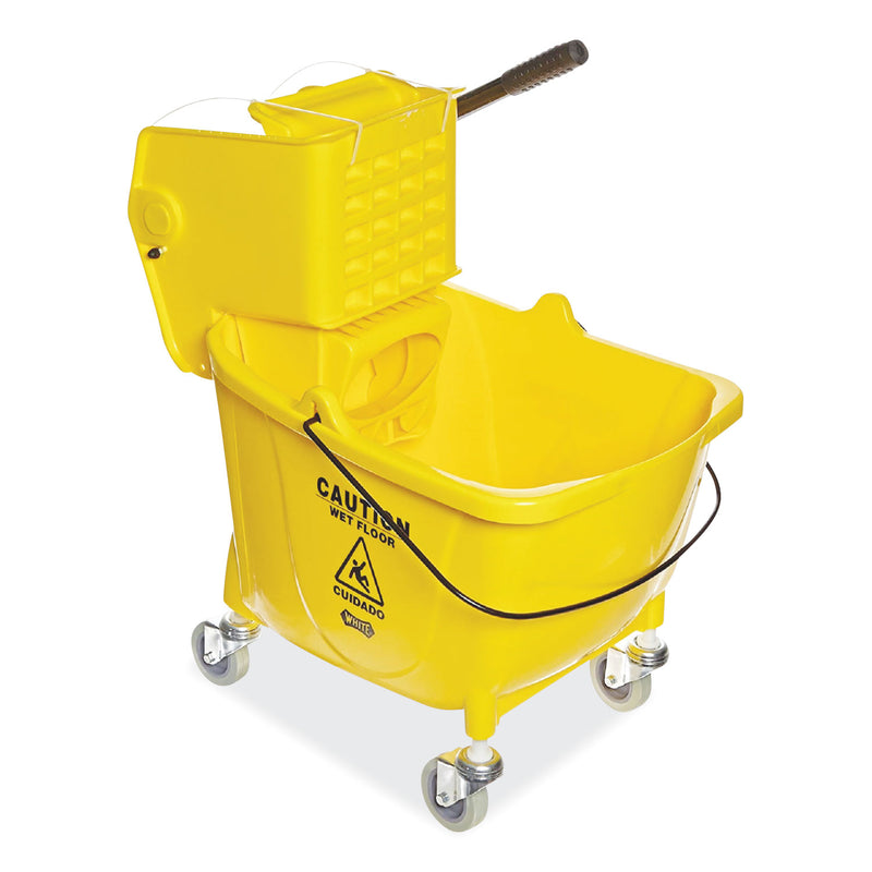 Boardwalk Pro-Pac Side-Squeeze Wringer/Bucket Combo, 8.75Gal, Yellow - BWK2635COMBOYEL