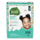 Seventh Generation Free & Clear Baby Wipes, Refill, Unscented, White, 256/Pk, 3 Pk/Ct - SEV34219CT