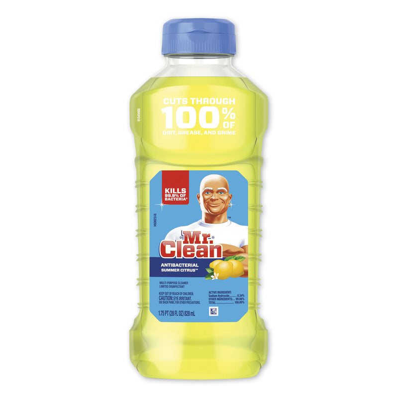 Mr. Clean Multi-Surface Antibacterial Cleaner, Summer Citrus, 28 Oz Bottle, 9/Carton - PGC77130