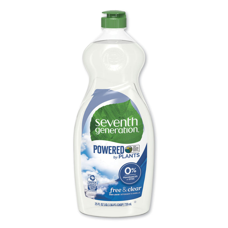 Seventh Generation Natural Dishwashing Liquid, Free And Clear, 25 Oz Bottle, 12/Carton - SEV22733CT