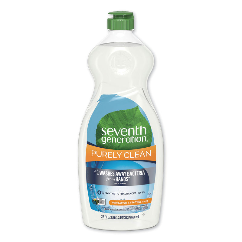 Seventh Generation Natural Dishwashing Liquid, Fresh Lemon And Tea Tree, 22 Oz Bottle, 12/Carton - SEV22923