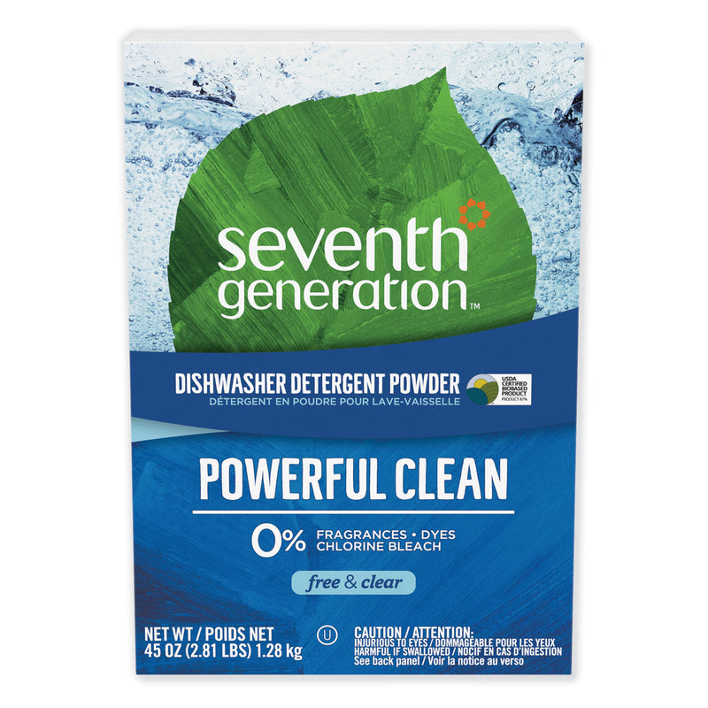 Seventh Generation Automatic Dishwasher Powder, Free And Clear, 45Oz Box, 12/Carton - SEV22150CT