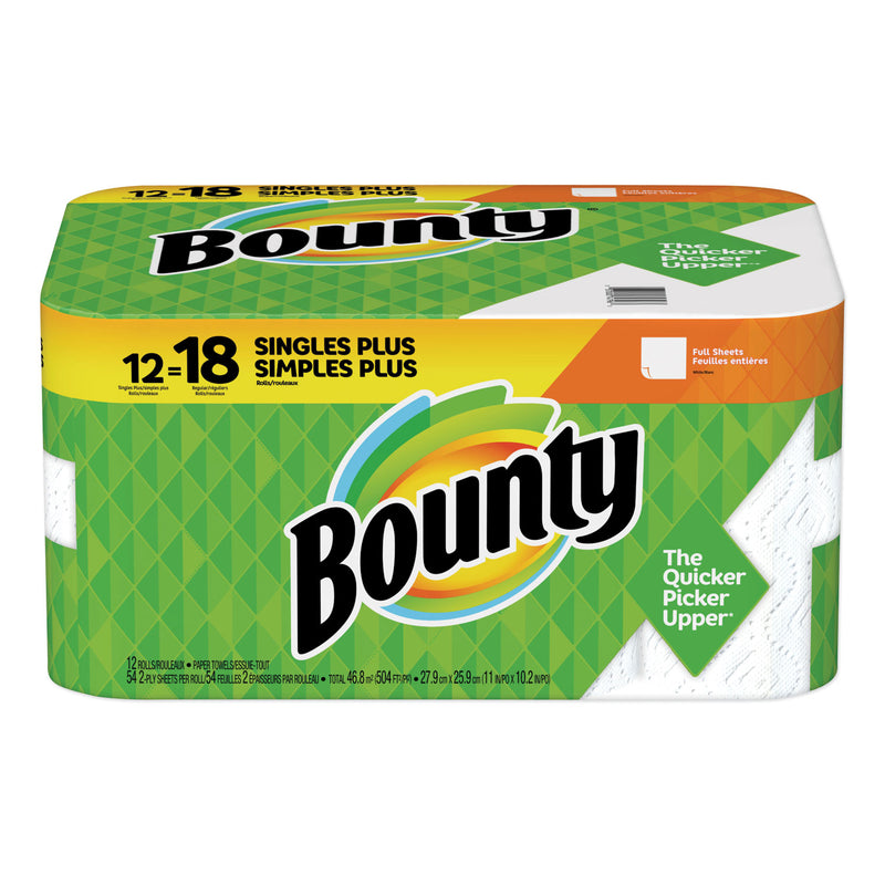 Bounty Paper Towels, 2-Ply, White, 54 Sheets/Roll, 12 Rolls/Carton - PGC74796