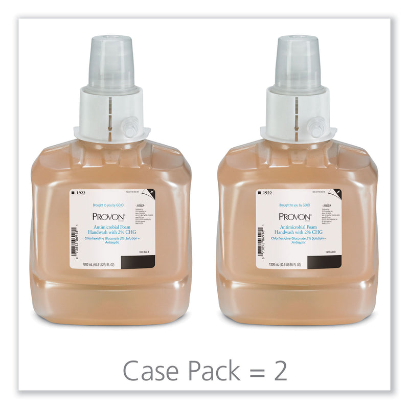 Provon Antimicrobial Foam Handwash, Fragrance-Free, 1200 Ml, 2/Carton - GOJ192202