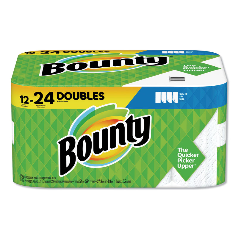 Bounty Select-A-Size Paper Towels, 2-Ply, White, 5.9 X 11, 110 Sheets/Roll, 12 Rolls/Carton - PGC76209