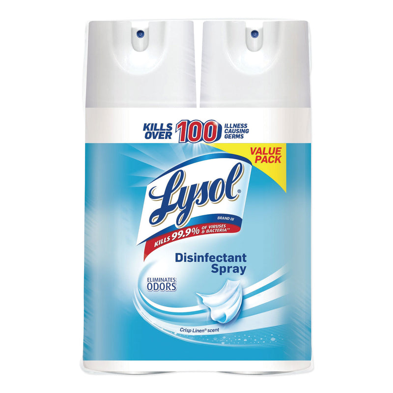 Lysol Disinfectant Spray, Crisp Linen, 12.5 Oz Aerosol, 2/Pack - RAC89946PK