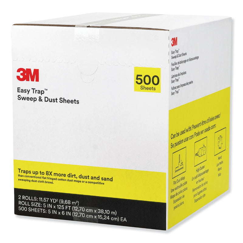 3M Easy Trap Duster, 5" X 125 Ft, White, 2 250 Sheet Rolls/Carton - MMM55655W