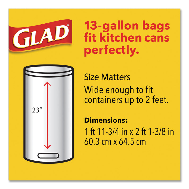 Glad Odorshield Tall Kitchen Drawstring Bags, 13 Gal, 0.95 Mil, 24" X 27.38", White, 240/Carton - CLO78902