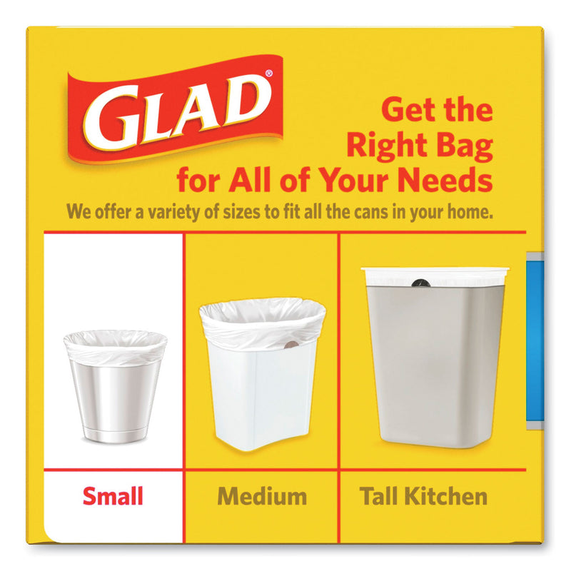 Glad Medium Quick Tie Trash Bags OdorShield 8 Gallon White Trash