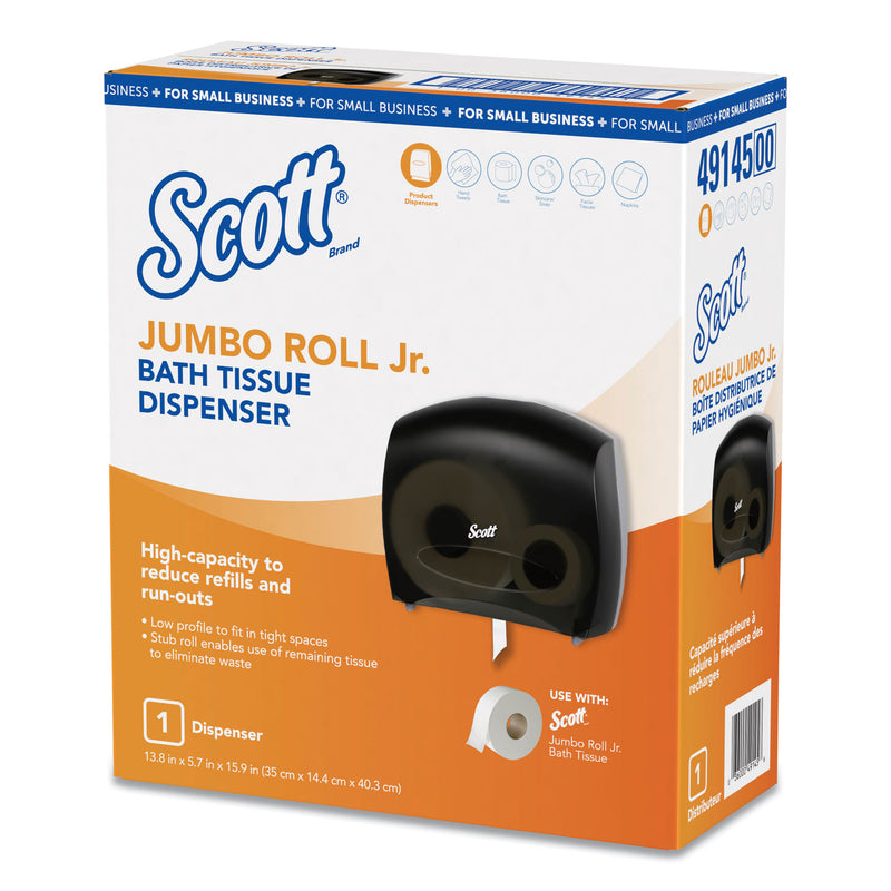 Kimberly-Clark Jrt Jr. Escort Jumbo Roll Bath Tissue Dispenser, 16" X 5.75" X 13.88", Black - KCC49145