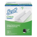 Scott C-Fold Towels, Absorbency Pockets,10.13 X 13.15, White, 150/Pk,8 Pk/Ct - KCC49184