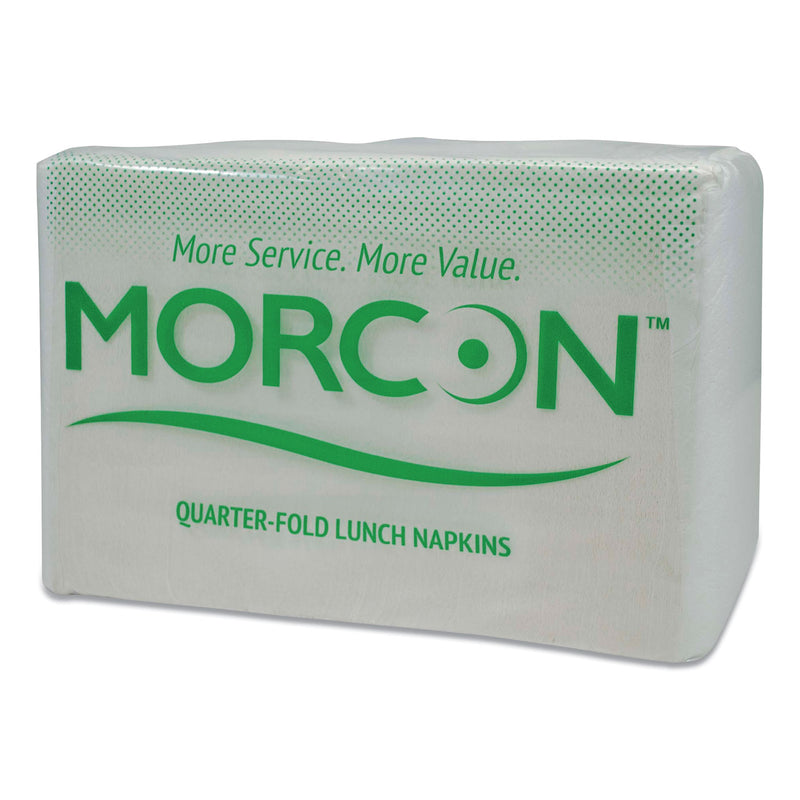 Morcon Morsoft 1/4 Fold Lunch Napkins, 1 Ply, 11.5" X 11.5", White, 6,000/Carton - MOR1250