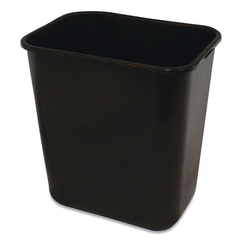 Impact Soft-Sided Wastebasket, Rectangular, Polyethylene, 28 Qt, Black - IMP77025