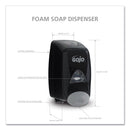 GOJO Fmx-12 Soap Dispenser, 1250 Ml, 6.13" X 5.12" X 10.5", Black - GOJ515506