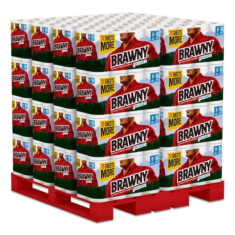 Brawny Pick-A-Size Perforated Roll Towel, 2-Ply, 11" X 59 Ft, White, 120/Roll, 8 Rolls/Carton - GPC441945