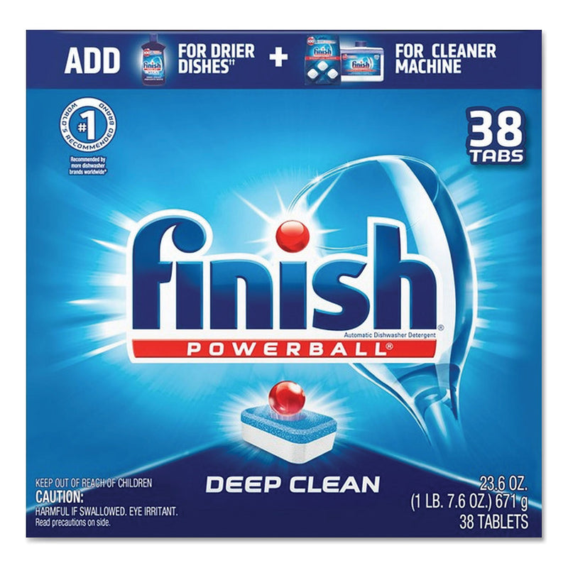 FINISH Powerball Dishwasher Tabs, Fresh Scent, 38/Box, 8 Boxes/Carton - RAC20622CT