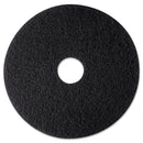 3M High Productivity Floor Pad 7300, 12" Diameter, Black, 5/Carton - MMM08270