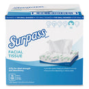 Surpass Facial Tissue, 2-Ply, White, Flat Box, 125/Box, 10 Boxes/Carton - KCC49181