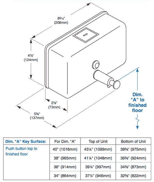 Bradley Liquid Soap Dispenser Surface Mount, 6542