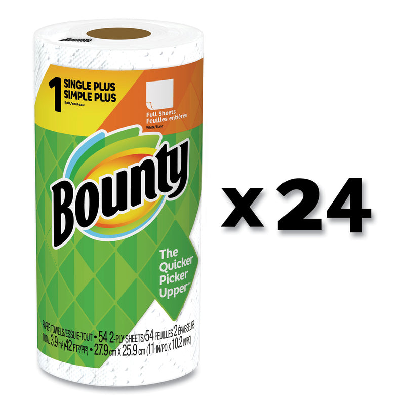 Bounty Paper Towels, 2-Ply, White, 54 Sheets/Roll, 24 Rolls/Carton - PGC47796