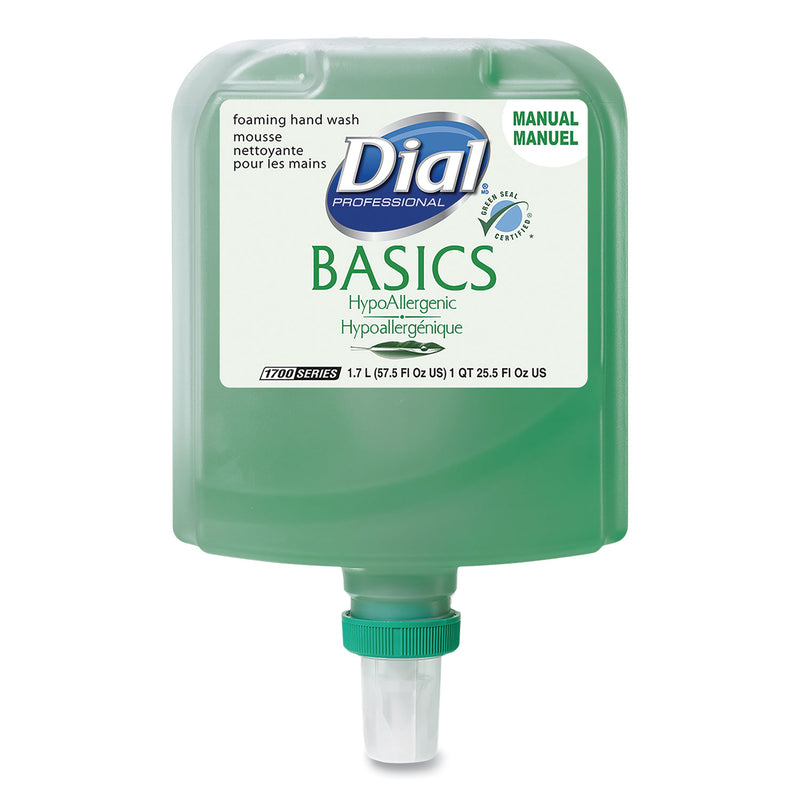 Dial Dial 1700 Manual Refill Basics Foaming Hand Wash, Honeysuckle, 1.7 L Bottle, 3/Carton - DIA19726