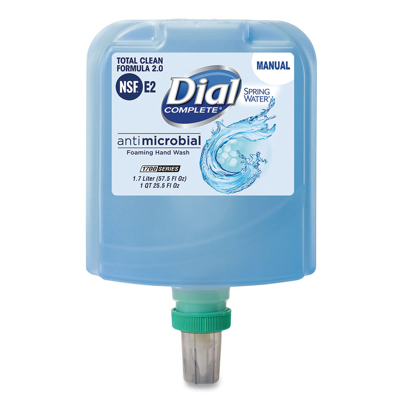 Dial Dial 1700 Manual Refill Antimicrobial Foaming Hand Wash, Spring Water, 1.7 L Bottle, 3/Carton - DIA19690