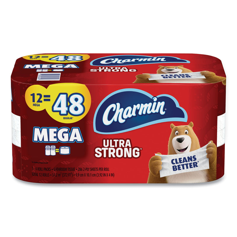 Charmin Ultra Strong Bathroom Tissue, Septic Safe, 2-Ply, 4 X 3.92, White, 286 Sheet/Roll, 12/Pack - PGC51841