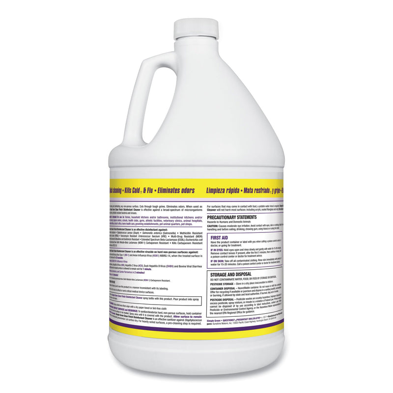 Simple Green Clean Finish Disinfectant Cleaner, 1 Gal Bottle, Herbal, 4/Ct - SMP01128