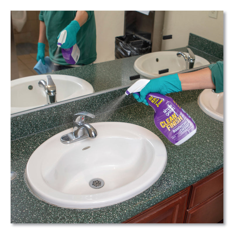 Simple Green Clean Finish Disinfectant Cleaner, 32 Oz Bottle, Herbal, 12/Carton - SMP01032
