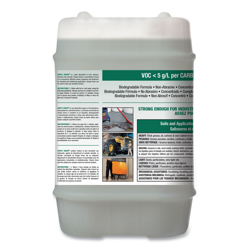 Simple Green Industrial Cleaner And Degreaser, Concentrated, 5 Gal, Pail - SMP13006