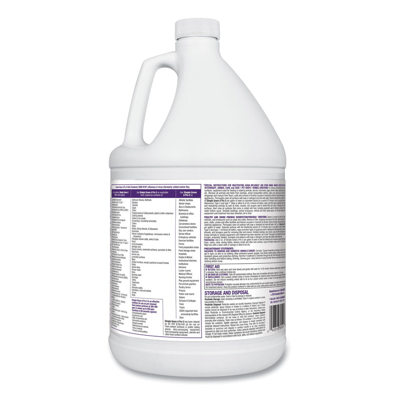 Simple Green D Pro 5 Disinfectant, 1 Gal Bottle - SMP30501