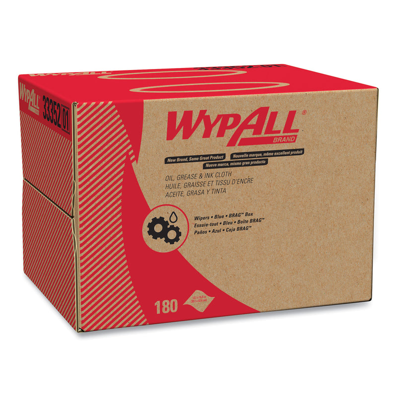 Wypall Oil, Grease And Ink Cloths, Brag Box, 12.1 X 16.8, Blue, 180/Box - KCC33352