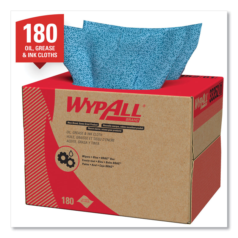 Wypall Oil, Grease And Ink Cloths, Brag Box, 12.1 X 16.8, Blue, 180/Box - KCC33352