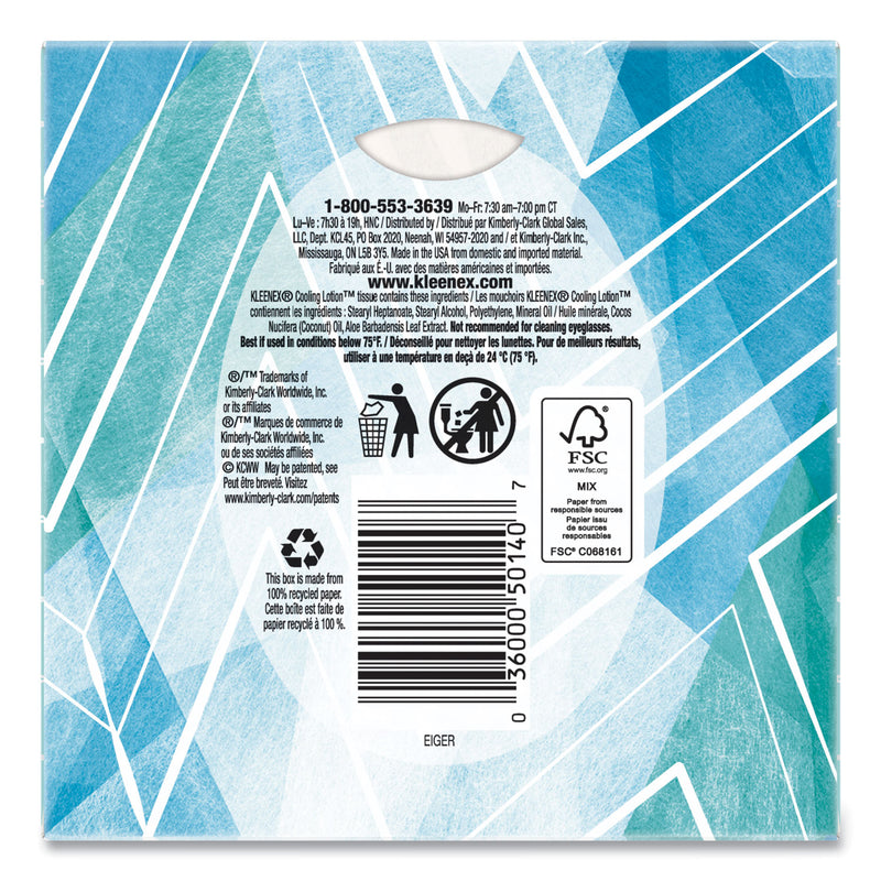 Kleenex Cool Touch Facial Tissue, 2-Ply, White, 45 Sheets/Box - KCC50140BX