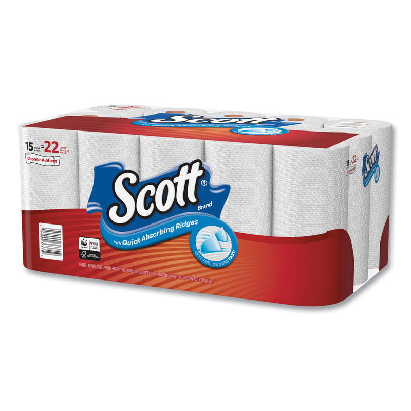 Scott Choose-A-Sheet Mega Roll Paper Towels, 1-Ply, White, 102/Roll, 30 Rolls Carton - KCC36371