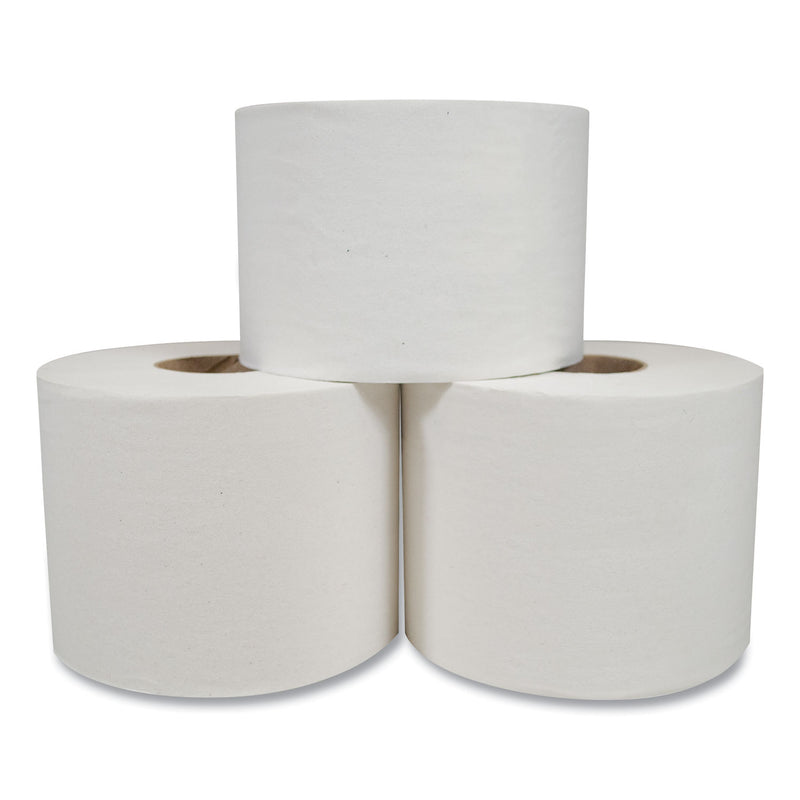 Morcon Morsoft Controlled Bath Tissue, Split-Core, Septic Safe, 1-Ply, White, 3.9" X 4", 1500 Sheets/Roll, 48 Rolls/Carton - MORM1500
