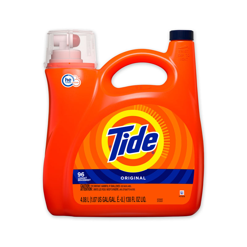 Tide He Laundry Detergent, Original Scent, 96 Loads, 138 Oz Pump Bottle, 4/Carton - PGC40365