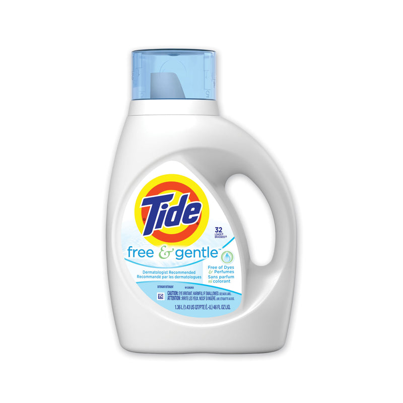 Tide Free And Gentle Laundry Detergent, 32 Loads, 46 Oz Bottle, 6/Carton - PGC41823