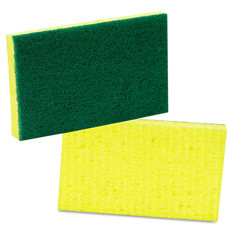 Scotch Brite Medium-Duty Scrubbing Sponge, 3.6 X 6.1, Yellow/Green, 20/Carton - MMM74