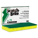 Scotch Brite Medium-Duty Scrubbing Sponge, 3.6 X 6.1, Yellow/Green, 20/Carton - MMM74