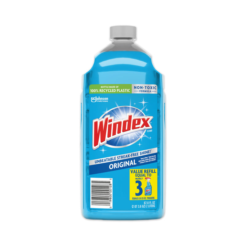 Windex Glass Cleaner With Ammonia-D, 67.6Oz Refill, Unscented, 6/Carton - SJN316147
