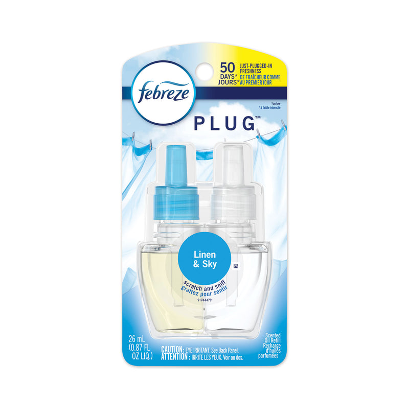 Febreze Plug Air Freshener Refills, Linen And Sky, 0.87 Oz, 6/Carton - PGC74901