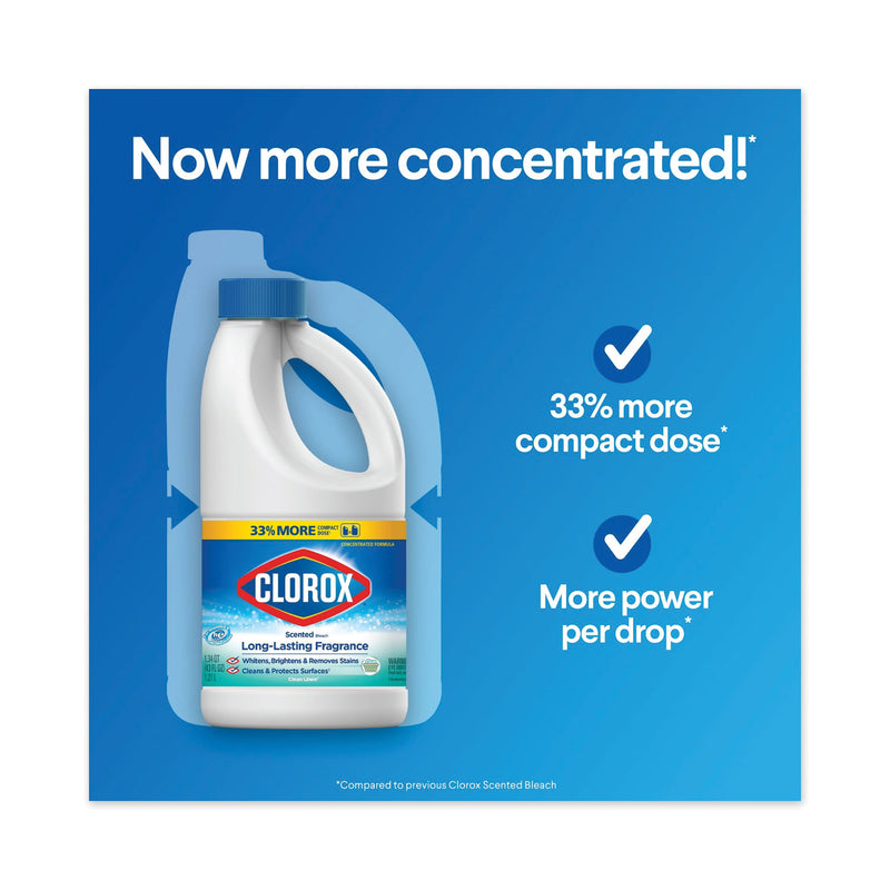 Clorox Bleach With Cloromax Technology, Clean Linen Scent, 43 Oz Bottle, 6/Carton - CLO32262