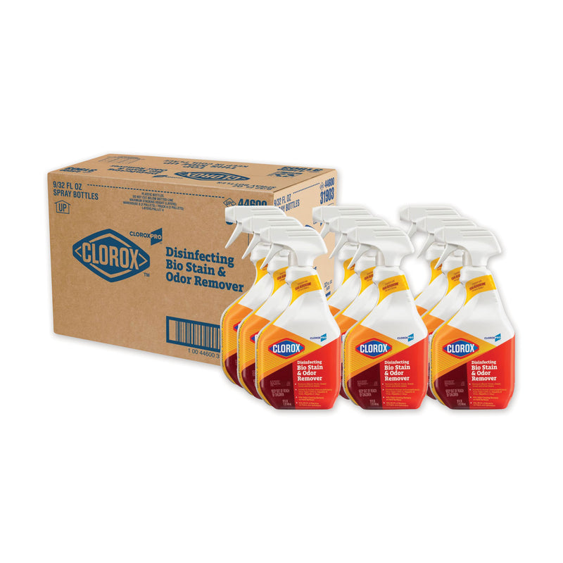 Clorox Disinfecting Bio Stain And Odor Remover, Fragranced, 32 Oz Spray Bottle, 9/Carton - CLO31903