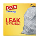 Glad Forceflexplus Tall Kitchen Drawstring Trash Bags, 13 Gal, 0.72 Mil, 23.75" X 24.88", White, 100/Box - CLO70427