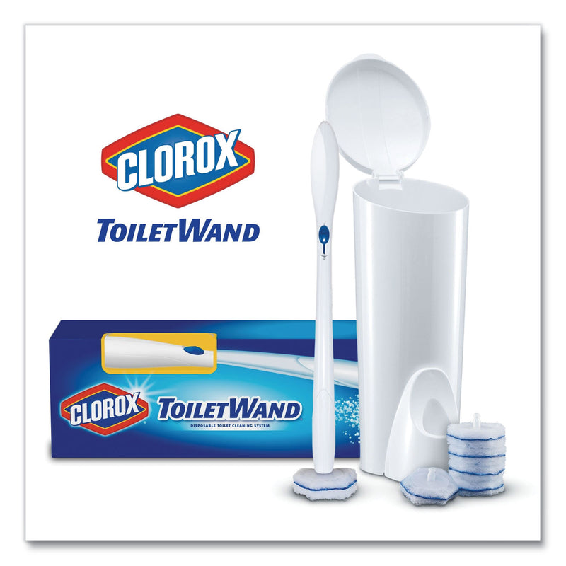 Clorox Toilet Wand Disposable Toilet Cleaning Kit: Handle, Caddy And Refills, 6/Carton - CLO03191CT