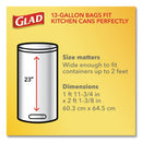 Glad Forceflexplus Tall Kitchen Drawstring Trash Bags, 13 Gal, 0.72 Mil, 23.75" X 24.88", White, 100/Box - CLO70427