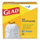 Glad Tall Kitchen Drawstring Trash Bags, 13 Gal, 0.72 Mil, 24" X 27.38", Gray, 400/Carton - CLO78526CT